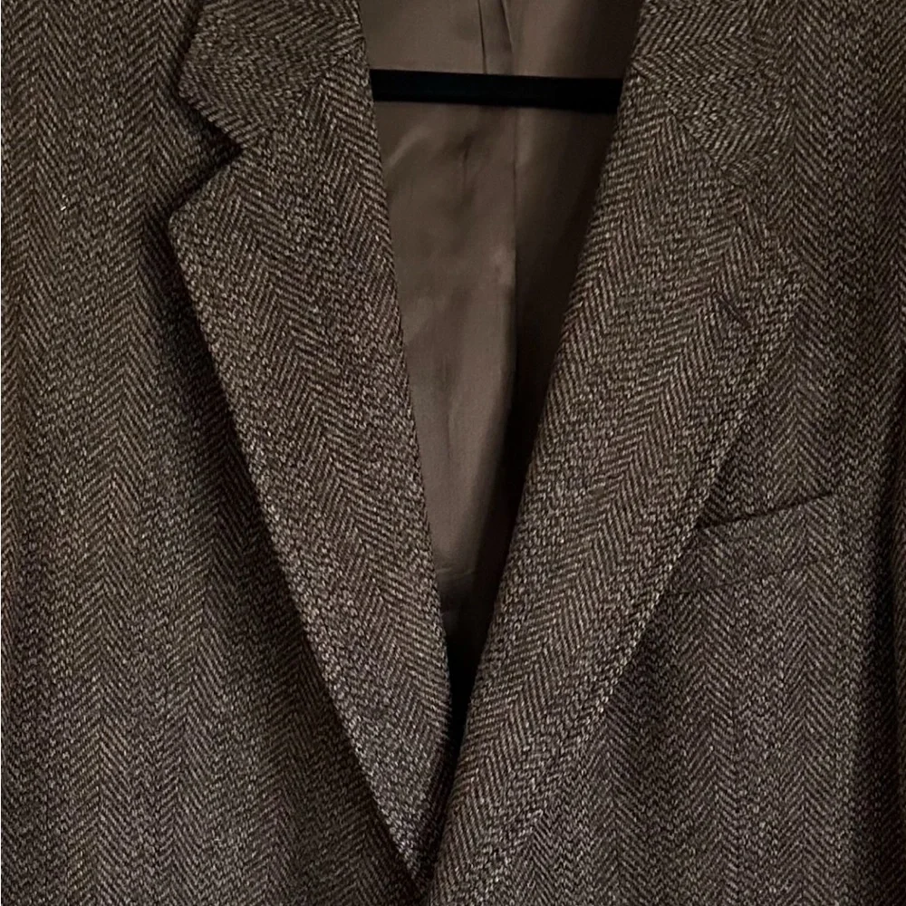 English Manor Blazer Mens 46 Herringbone Tweed Sport Coat Equestrian Heritage - Picture 3 of 13